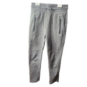 GapFit Go-Dry Gray kids Jogger Pants With Zipper Pockets & Drawstring Waist